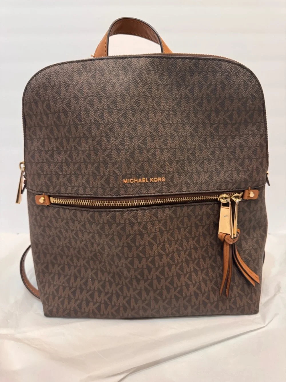 Michael Kors Brown MK Logo Backpack